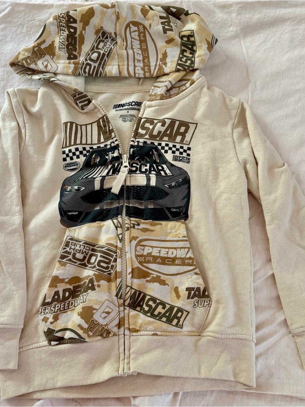 2005 NASCAR Kids Hoodie Size 8 Speedway Racing Full Zip Y2K